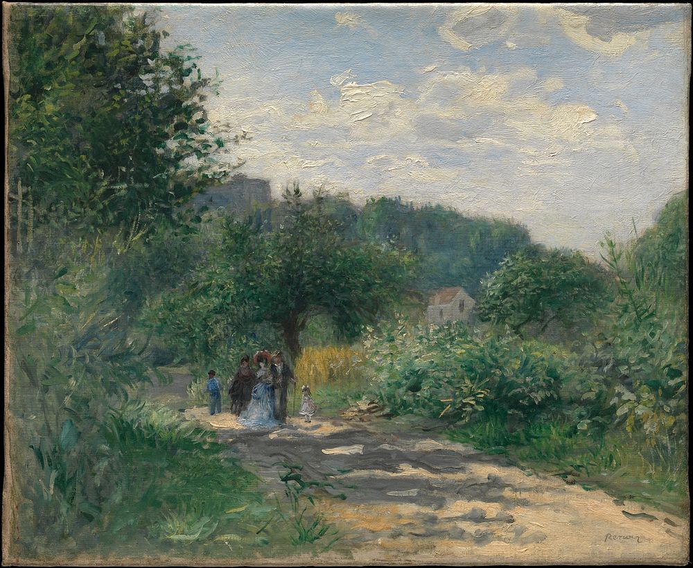 A Road in Louveciennes (ca. 1870) painting in high resolution by Pierre-Auguste Renoir.  