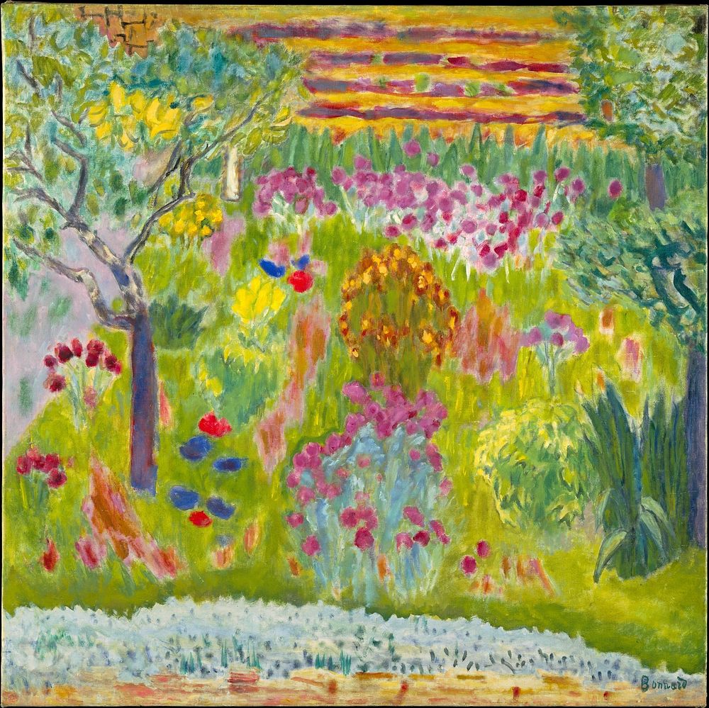 Garden (ca. 1935) painting in high resolution by Pierre Bonnard.  