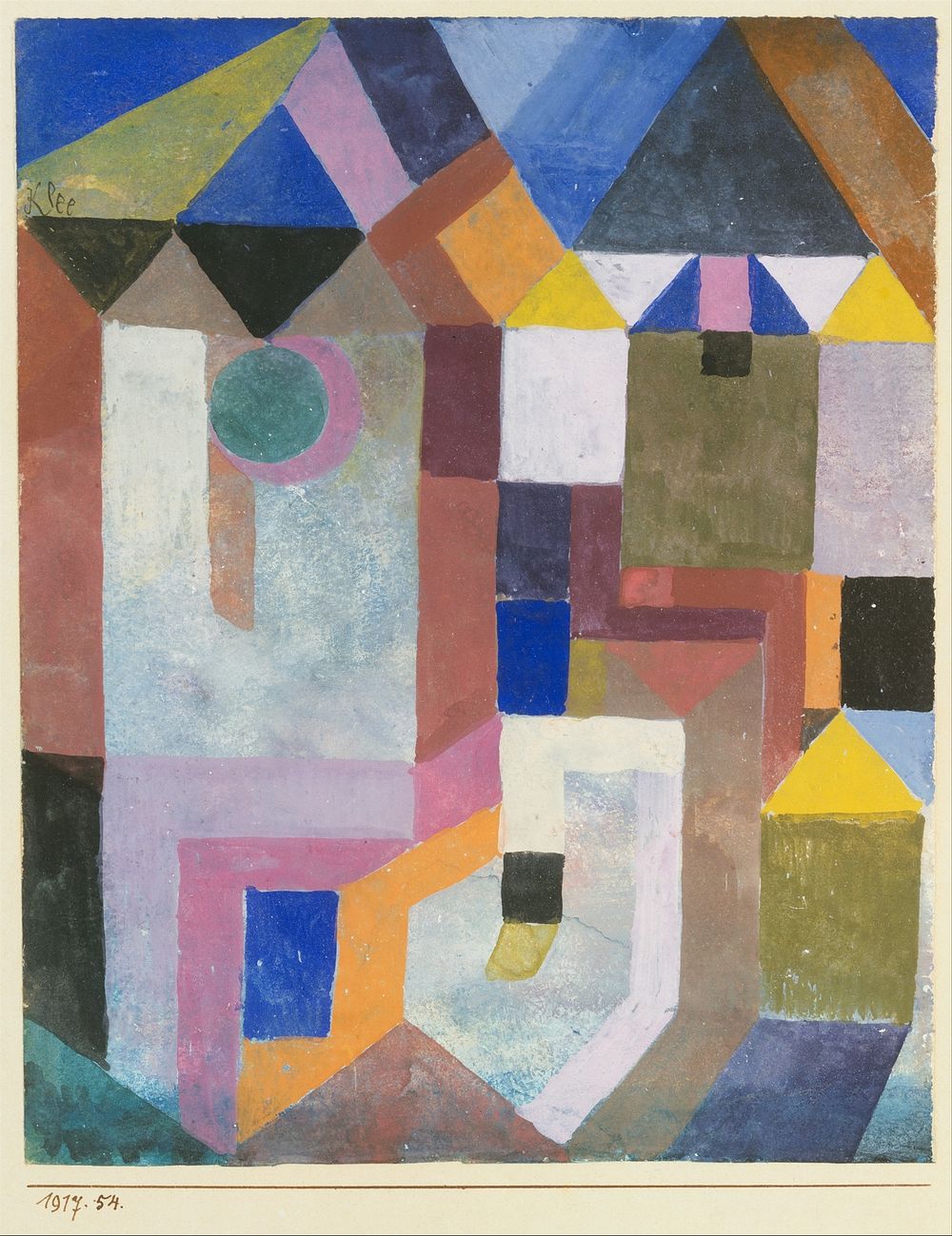 Colorful Architecture (1917) by Paul Klee.  