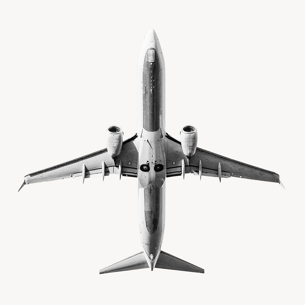 Flying aircraft, isolated vehicle image