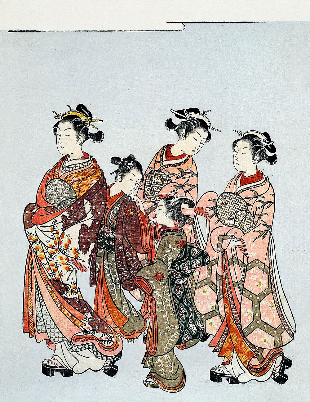 Japanese women (1766) vintage woodblock print by Suzuki Harunobu. Original public domain image from The Minneapolis…