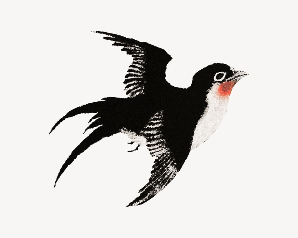 Hokusai's bird psd.  Remastered by rawpixel. 