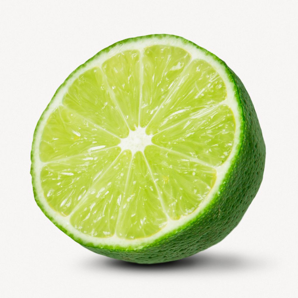 Organic lime fruit, isolated image psd