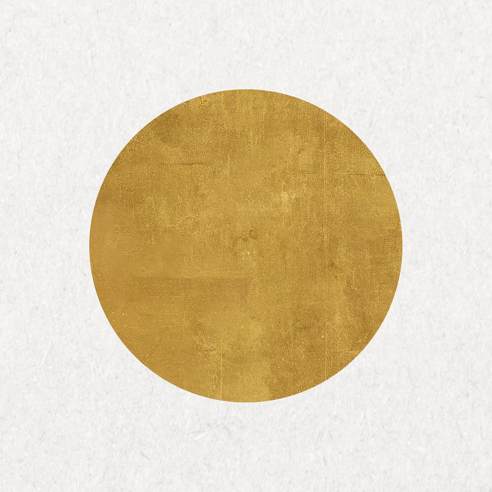 Gold textured circle, geometric shape psd