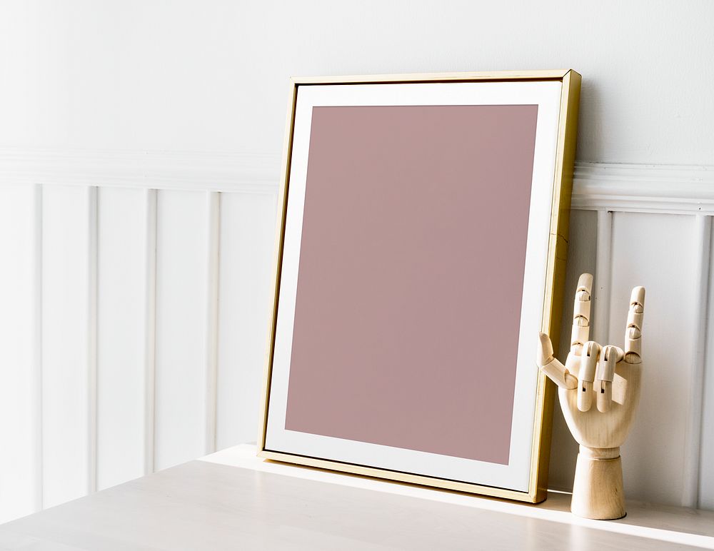 A golden frame mockup