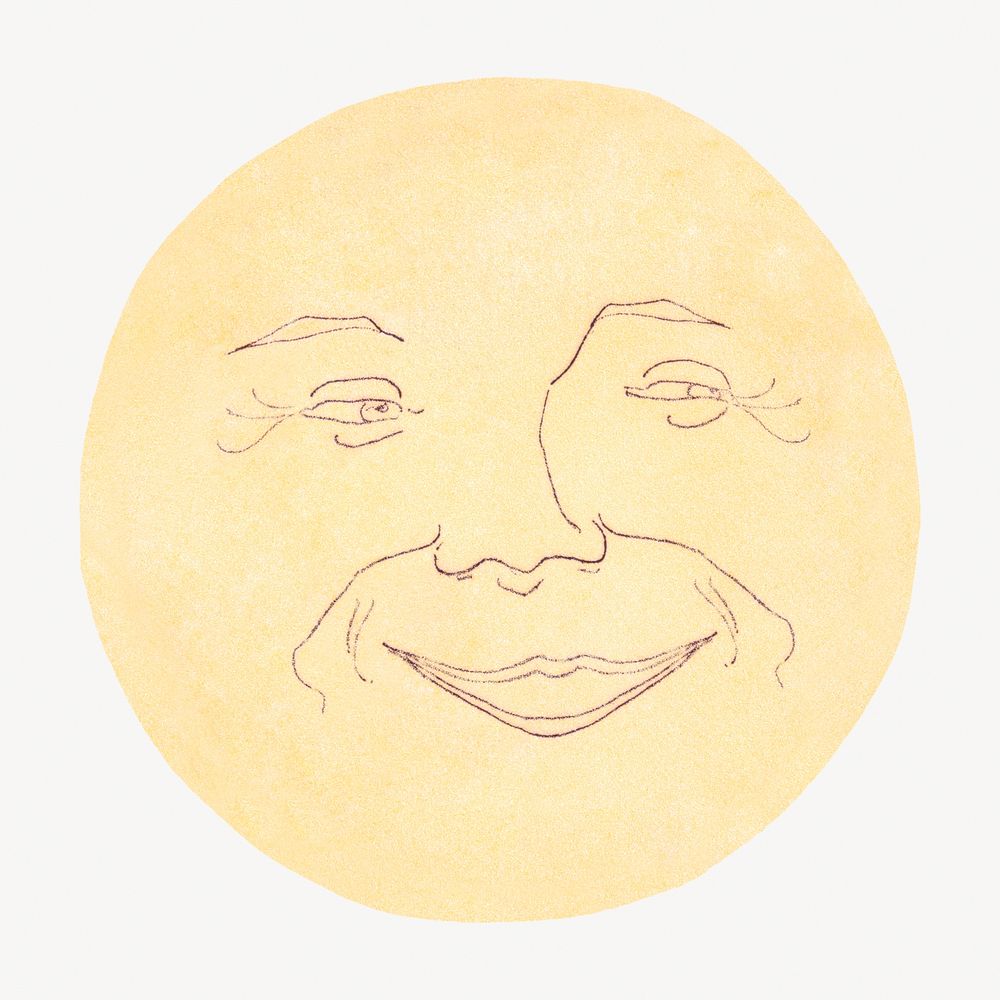 Smiling moon illustration. Remastered by rawpixel