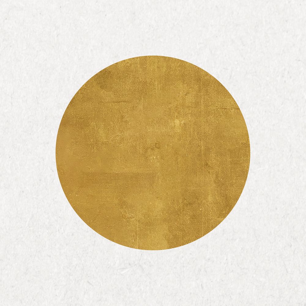 Gold textured circle, geometric shape
