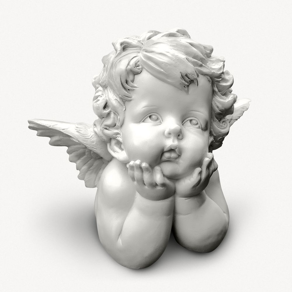 Vintage cherub sculpture psd