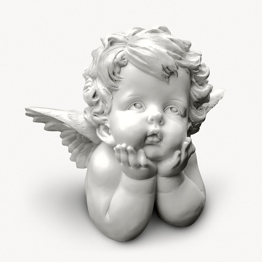 Vintage cherub sculpture isolated image