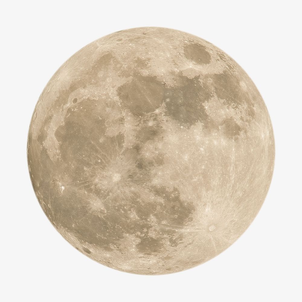 Full moon isolated, off white design