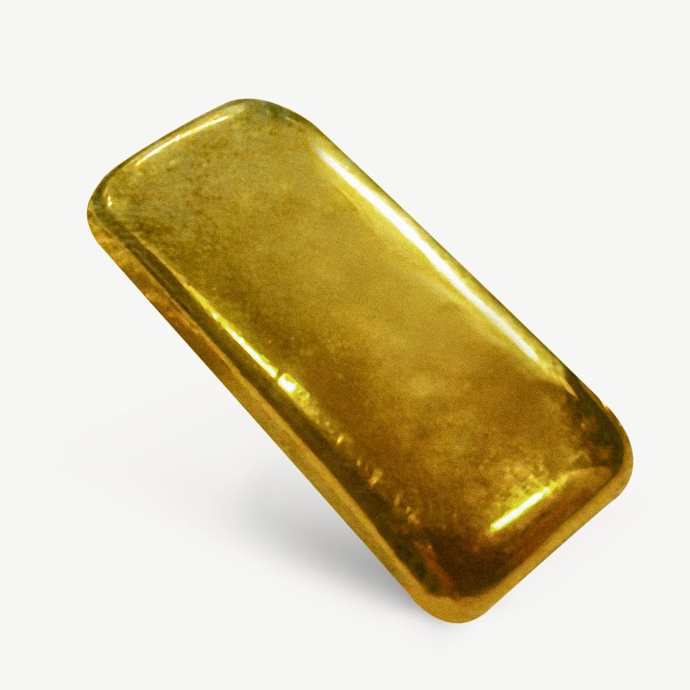 Gold bar, commodity collage element psd
