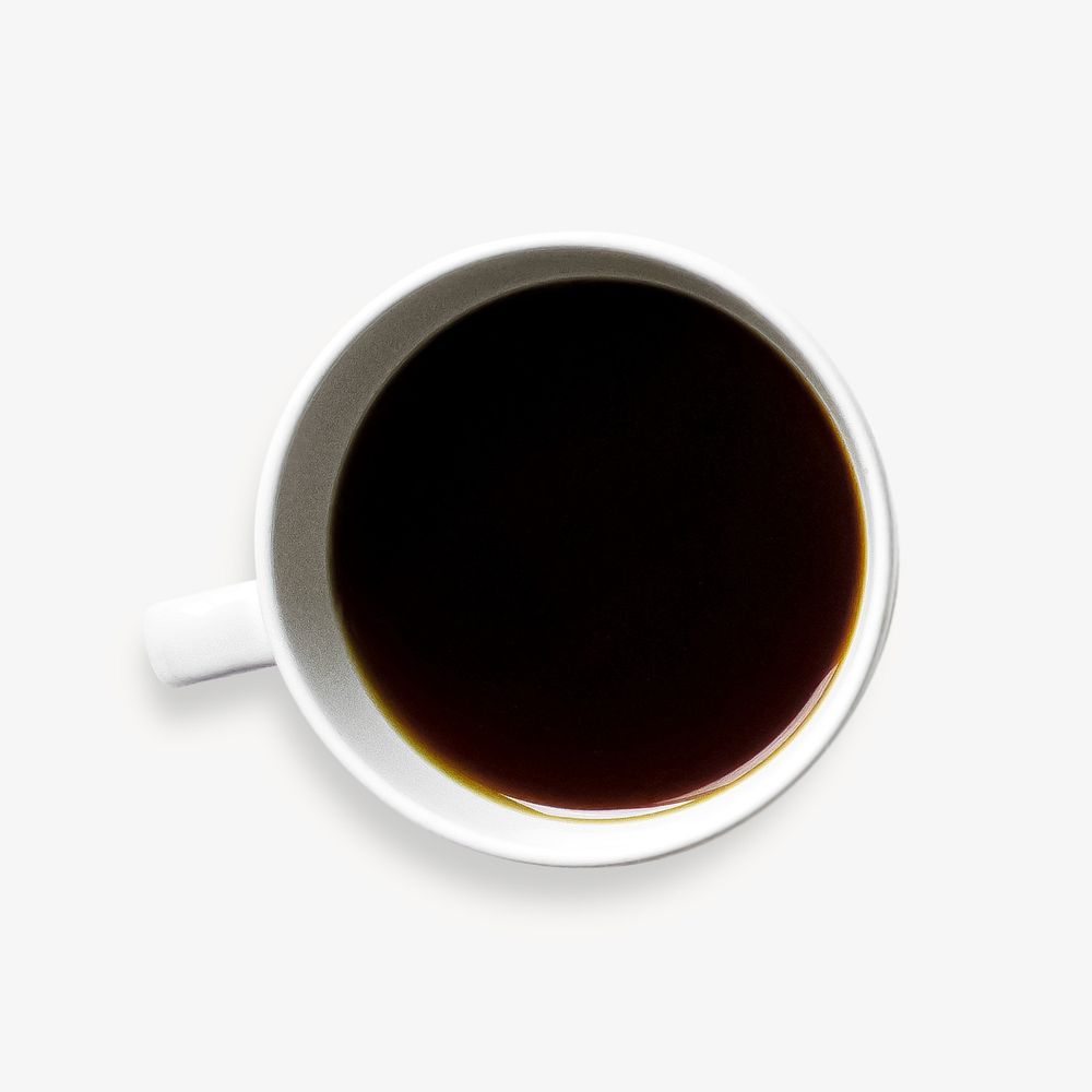 Black coffee top view isolated design