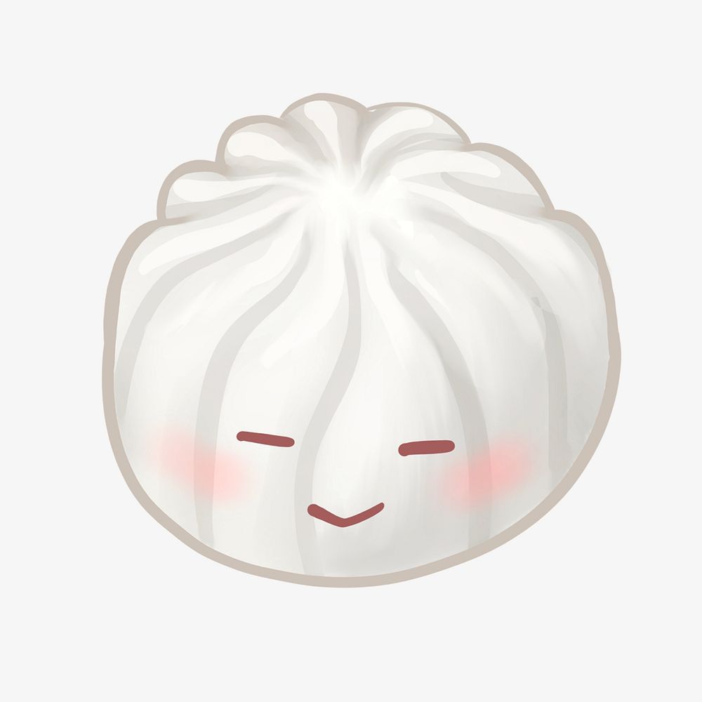 Chinese steamed bun emoji illustration