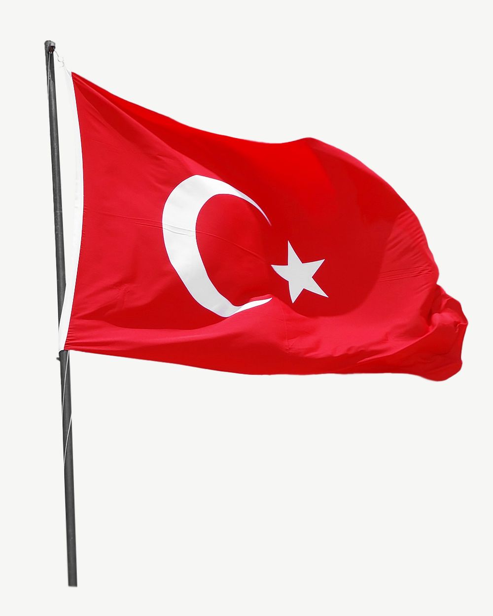 Turkish flag collage element psd