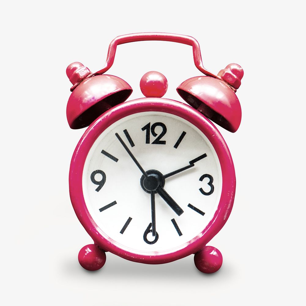 Pink alarm clock isolated image Premium Photo rawpixel