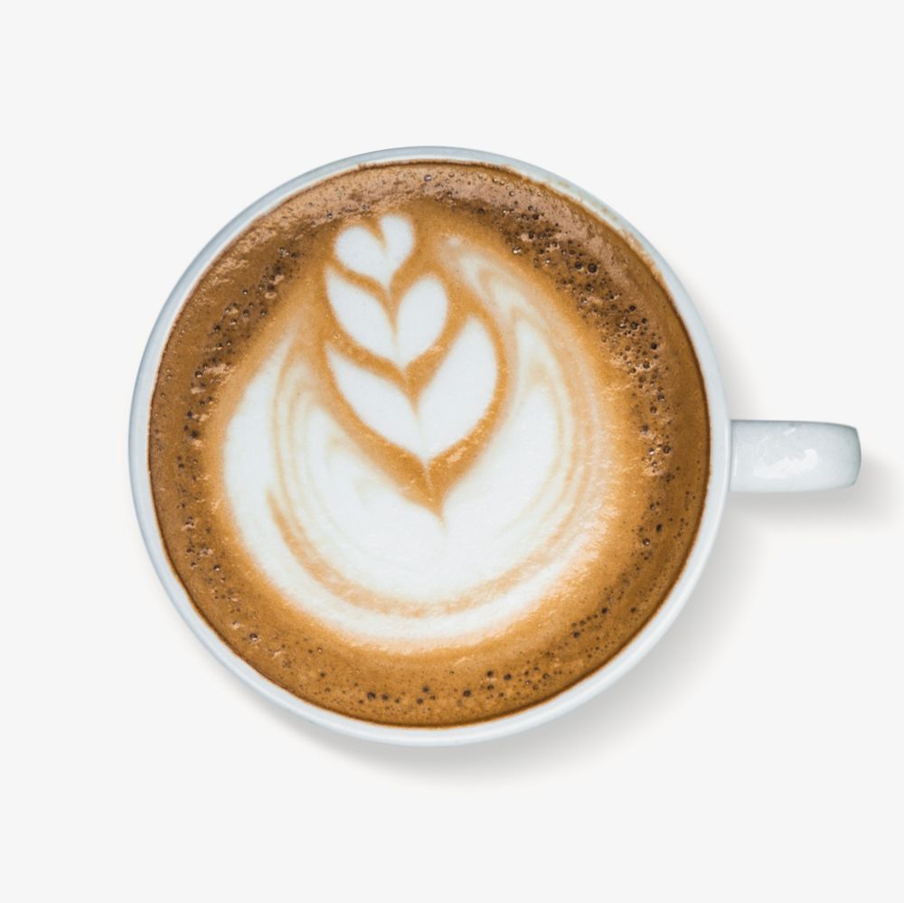 Latte art coffee isolated design