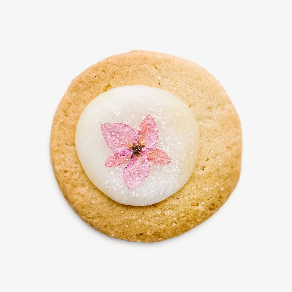 Yummy biscuit cookie, elegant dessert with flower