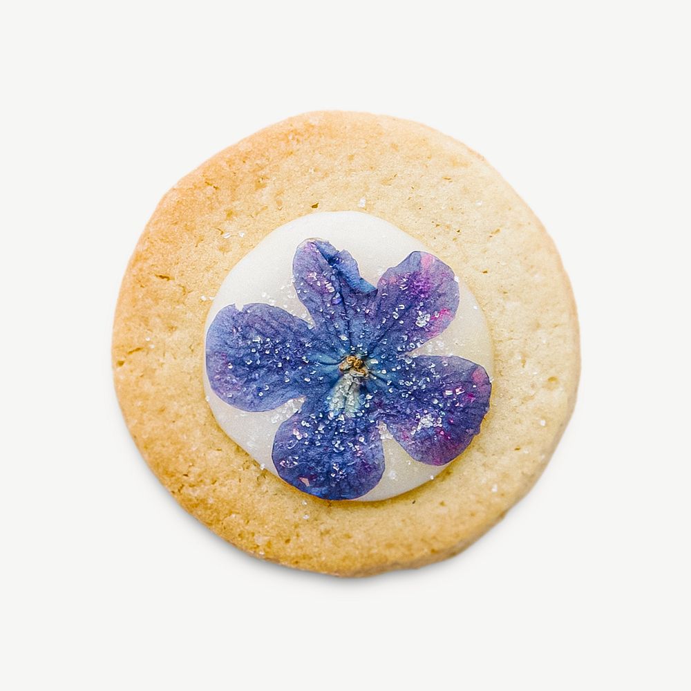 Yummy flower cookie, elegant dessert psd