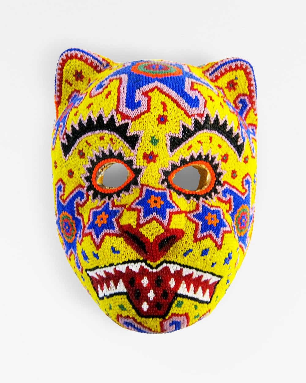 Colorful cat face mask. Original from the Minneapolis Institute of Art.