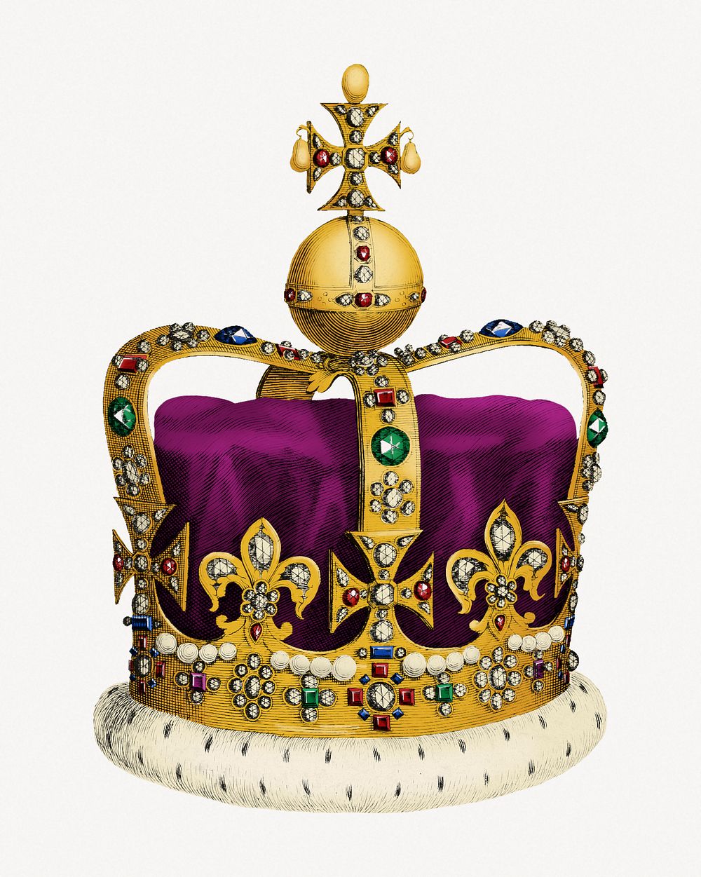 Purple royal crown clipart psd. Remixed by rawpixel.