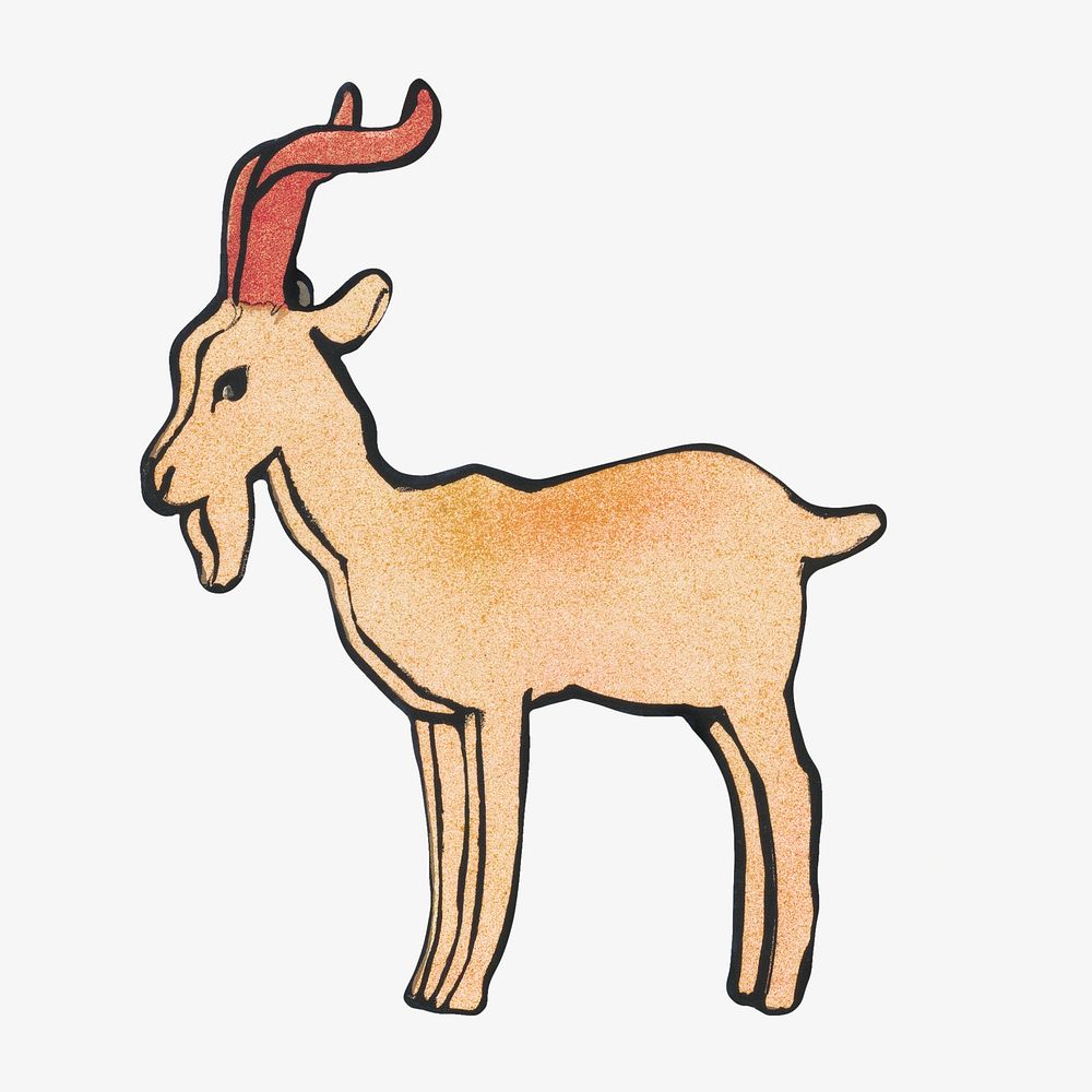 Goat, vintage animal illustration.  Remastered by rawpixel