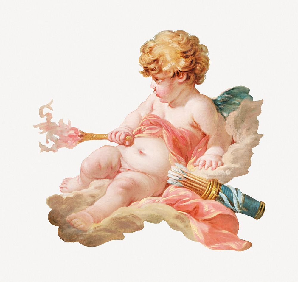 François Boucher's Allegory of Painting psd.    Remastered by rawpixel