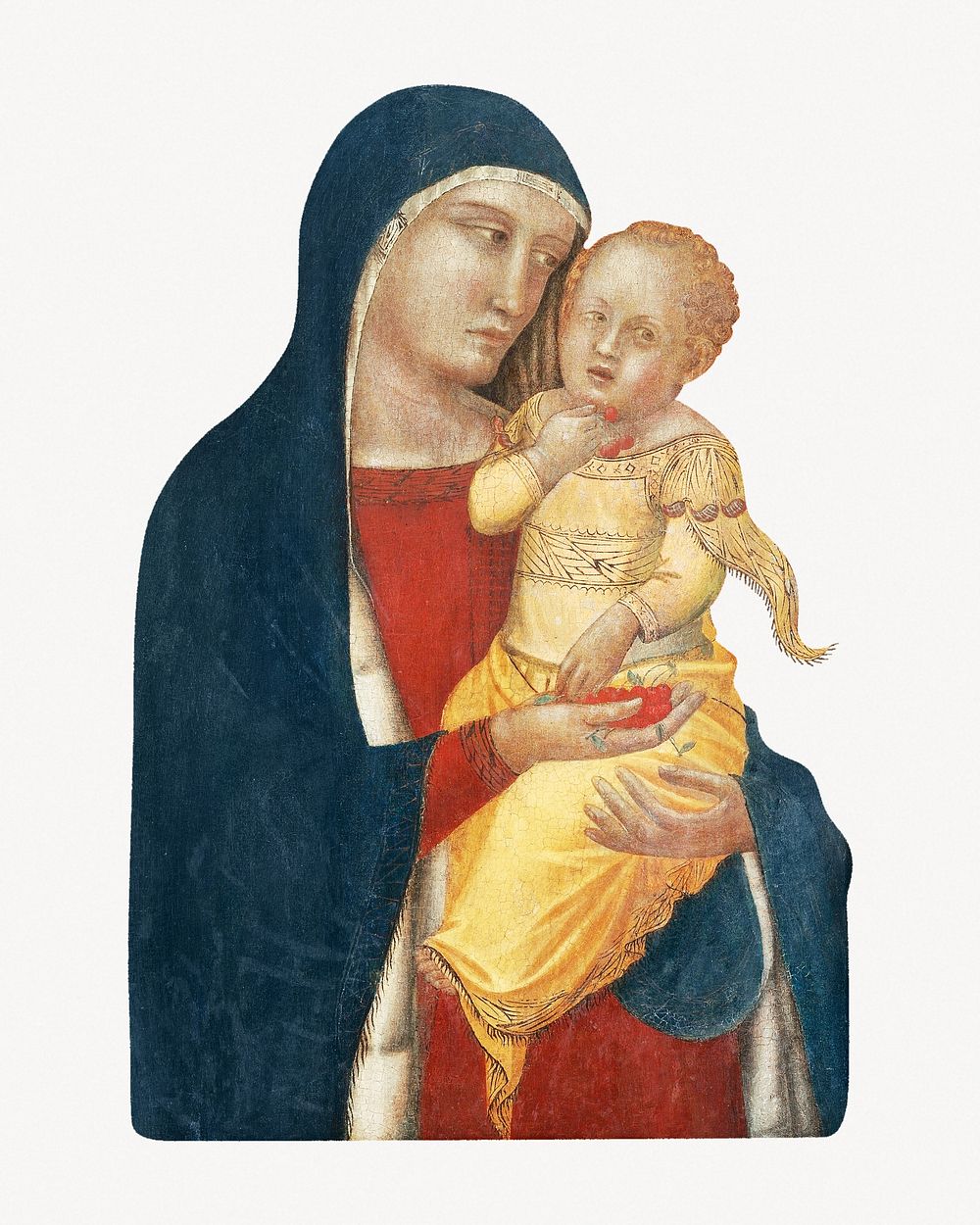Madonna and Child with the Blessing Christ, vintage religious illustration.   Remastered by rawpixel