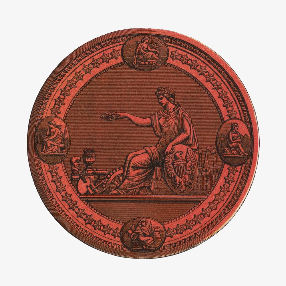 Greek red coin illustration.  Remixed by rawpixel.