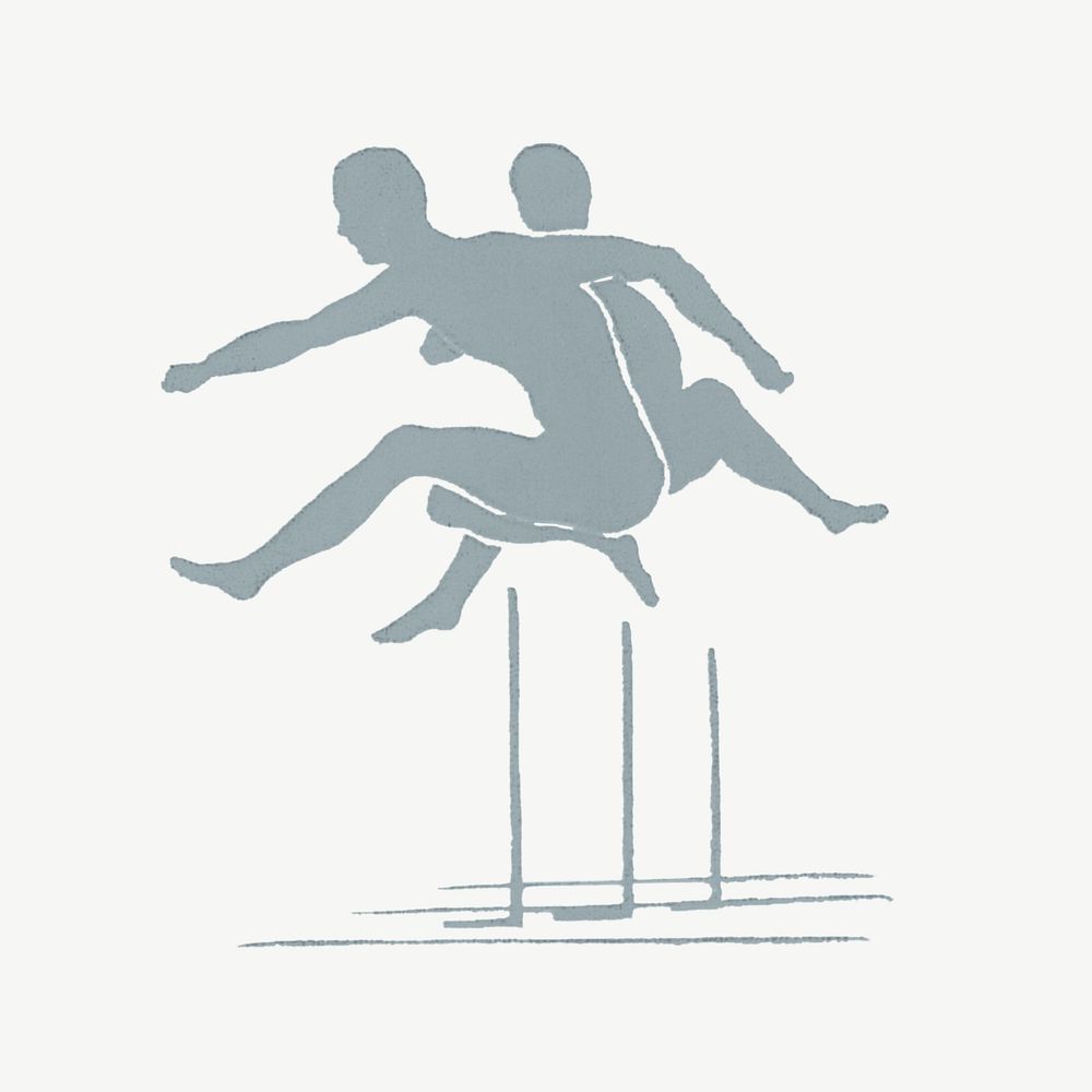 Silhouette jumping sport, athlete clipart psd.   Remixed by rawpixel.