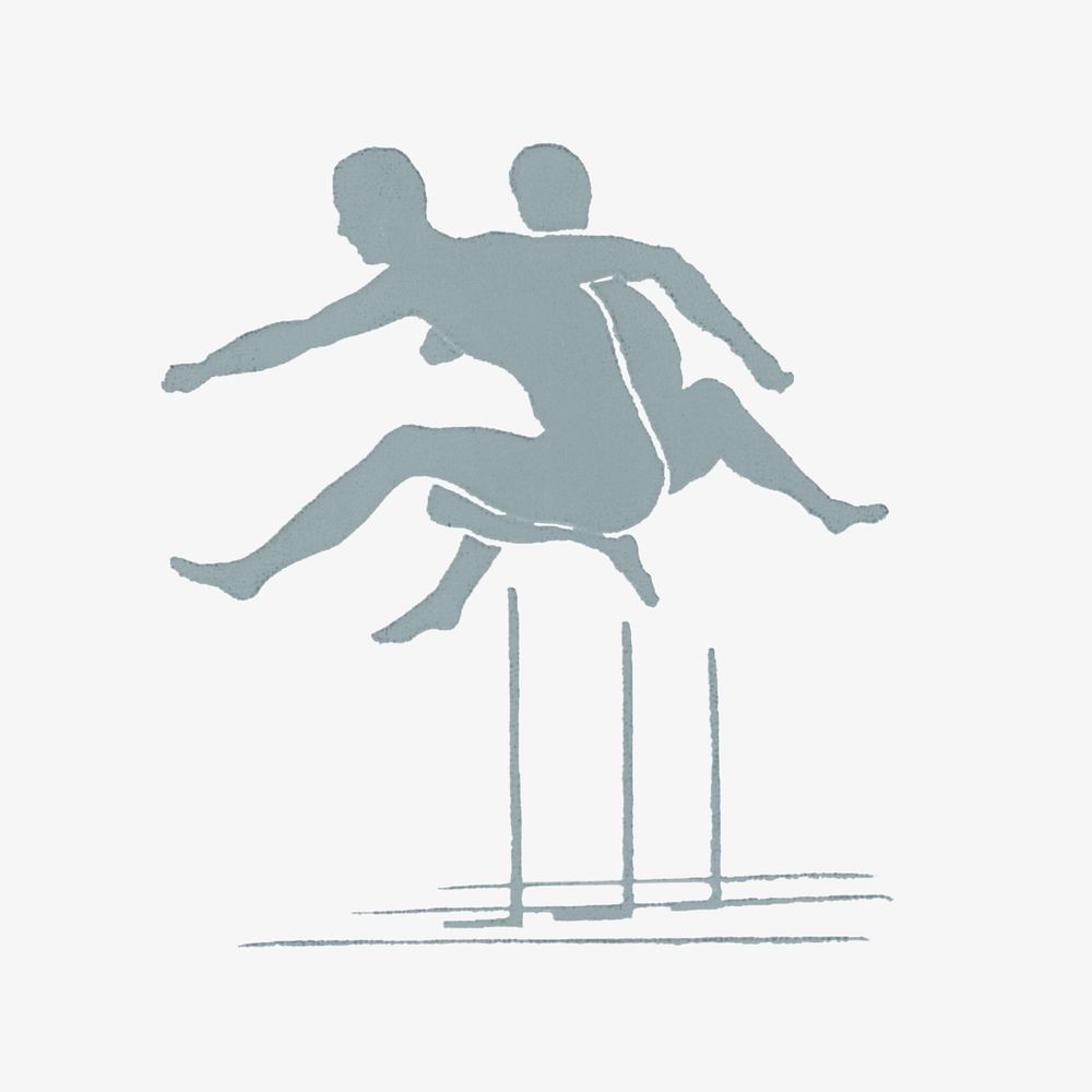 Silhouette jumping sport, athlete illustration.   Remixed by rawpixel.