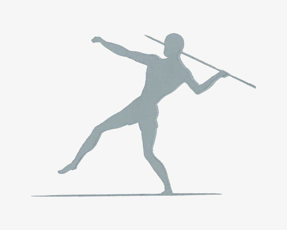 Silhouette javelin throw, athlete clipart psd.   Remixed by rawpixel.