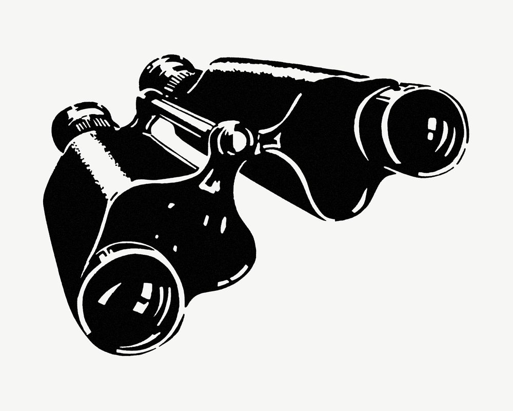 Vintage binoculars, object clipart psd.   Remixed by rawpixel.