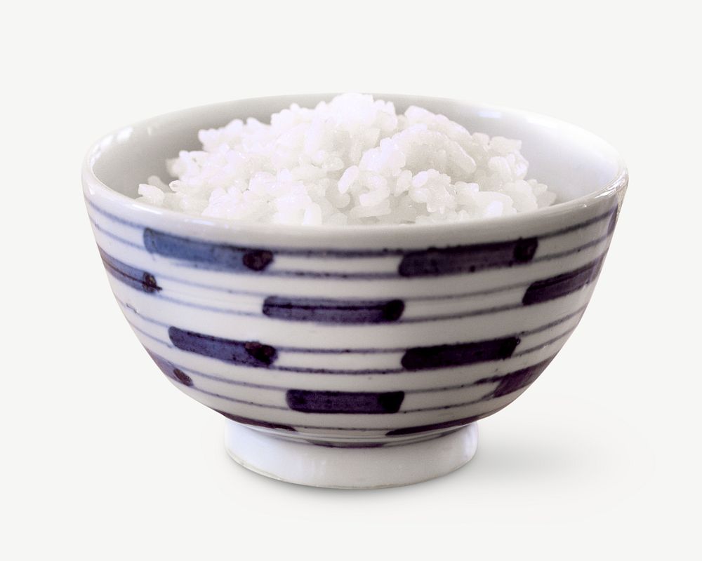 Rice bowl collage element psd