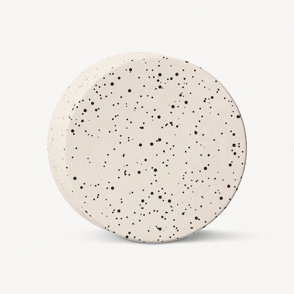 Terrazzo cylinder shape, 3D collage element psd