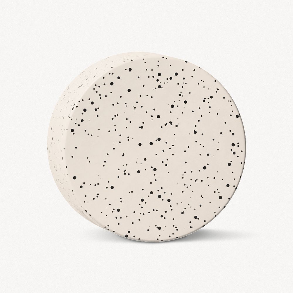 Terrazzo cylinder shape, 3D rendering graphic