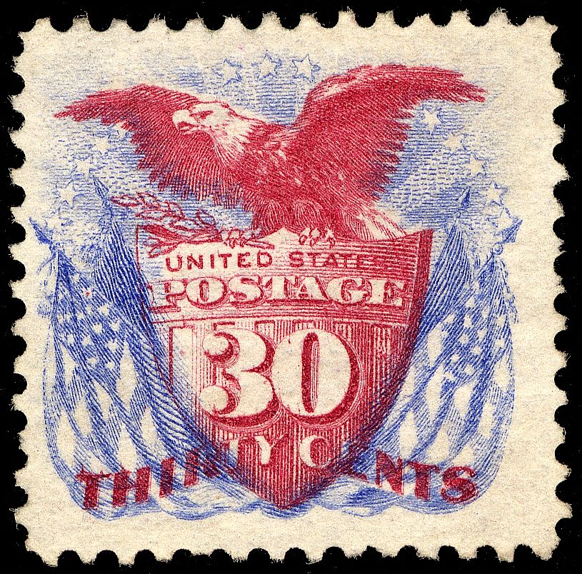 30c Shield, Eagle and Flags re-issue single