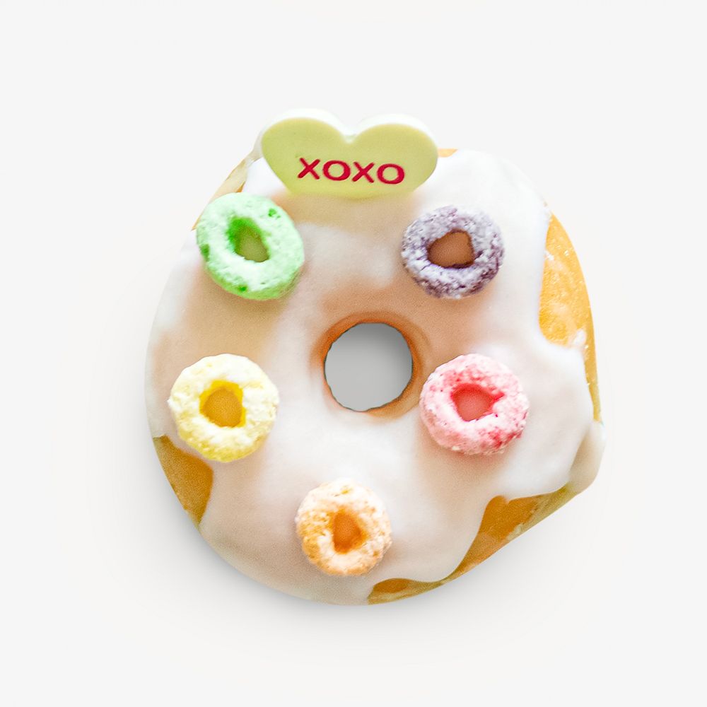 Cute tropical donut isolated image