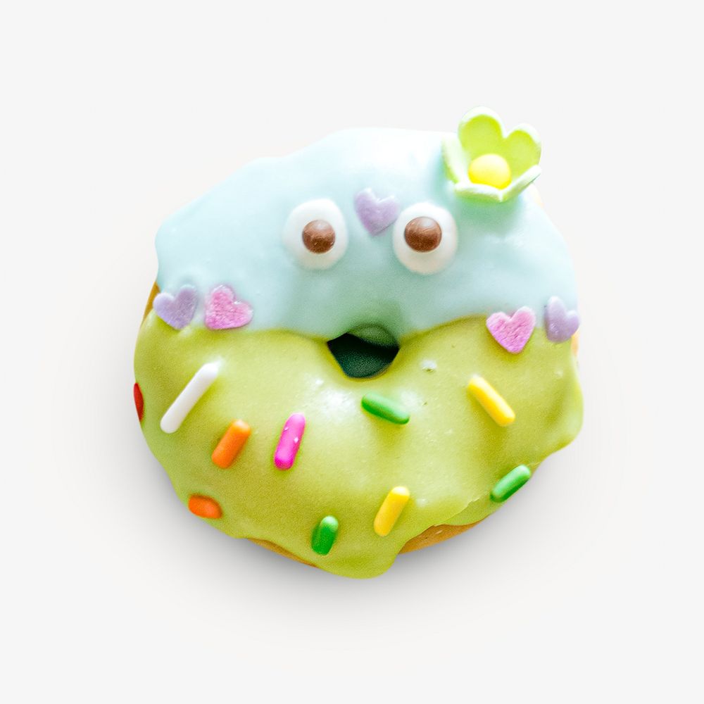 Cute monster donut isolated image