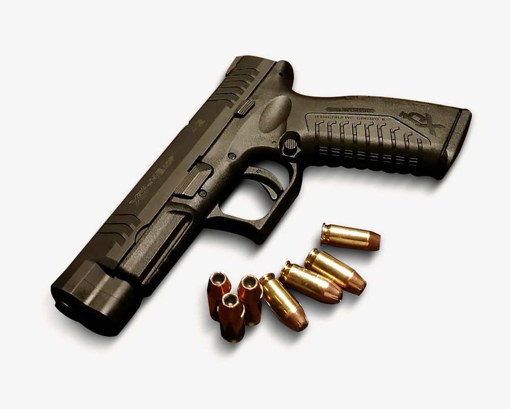 Pistol gun isolated image