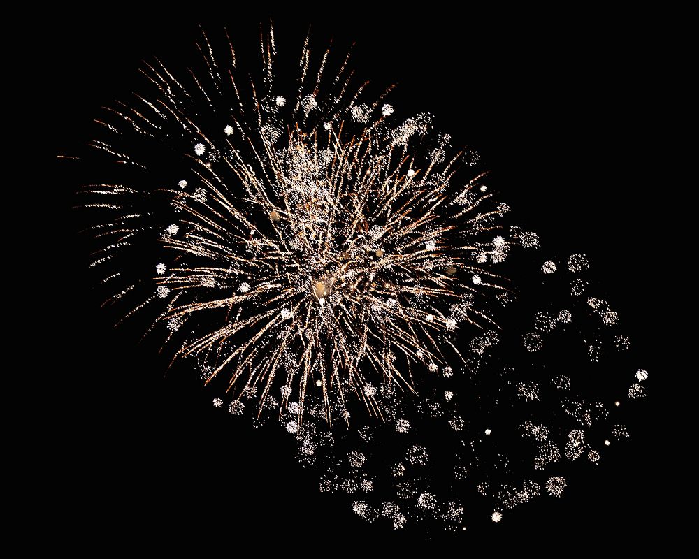 Festive firework collage element, isolated image