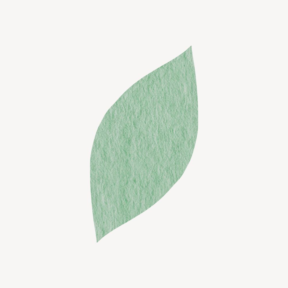 Watercolor green leaf, eco-friendly clipart psd