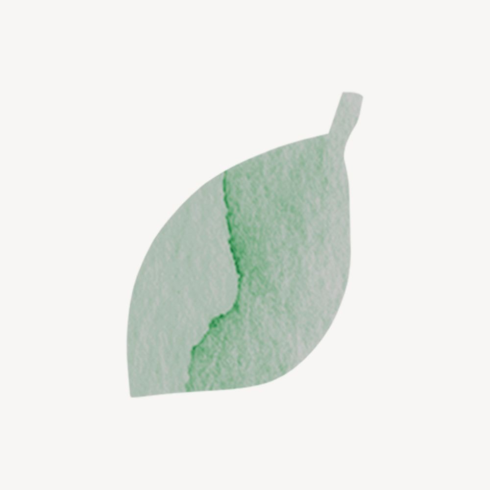 Green leaf, watercolor eco-friendly psd