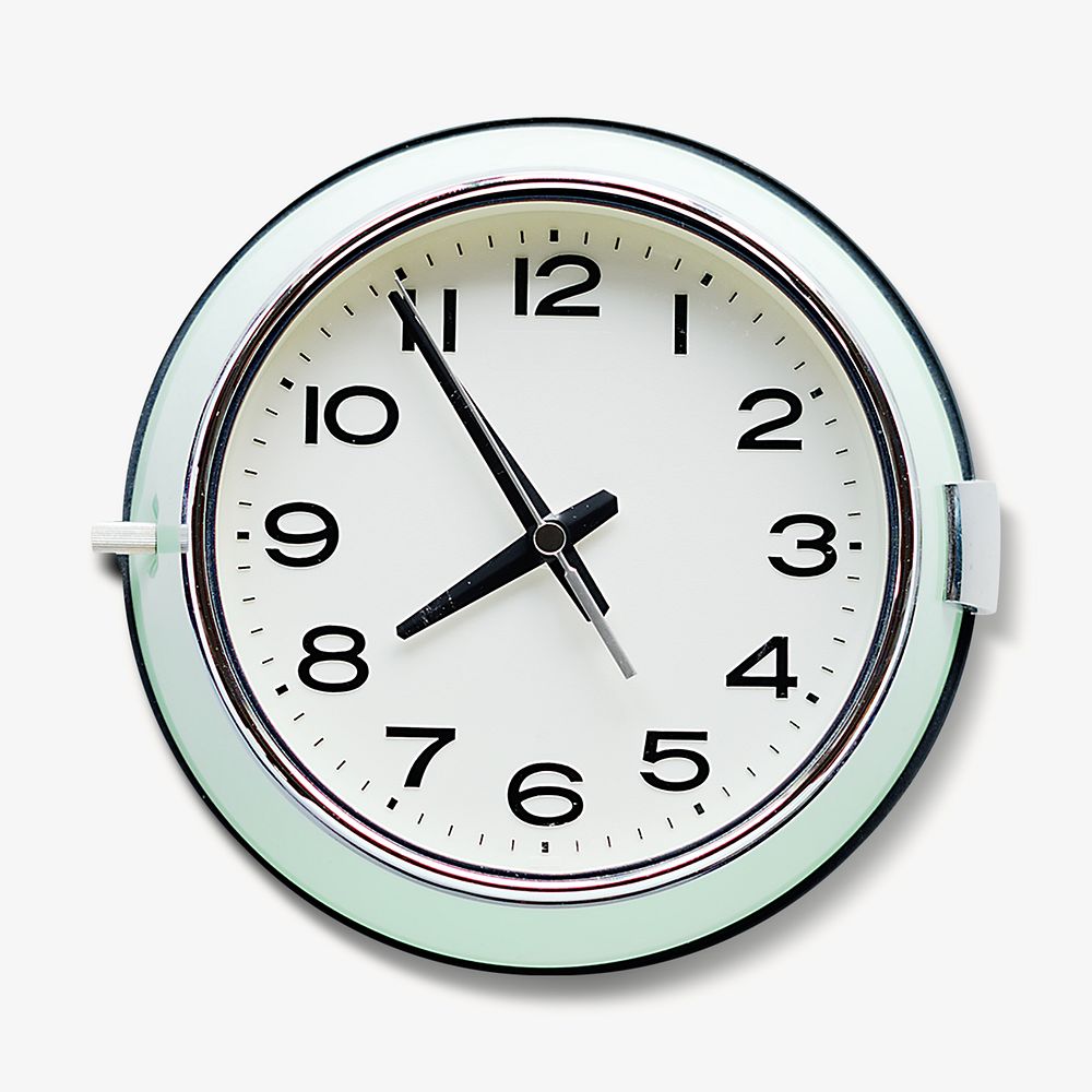 White round clock isolated design