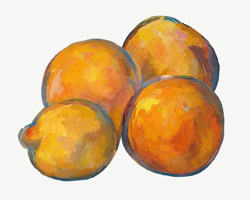 Paul Cezanne&rsquo;s Fruit clipart, still life painting psd.  Remixed by rawpixel.
