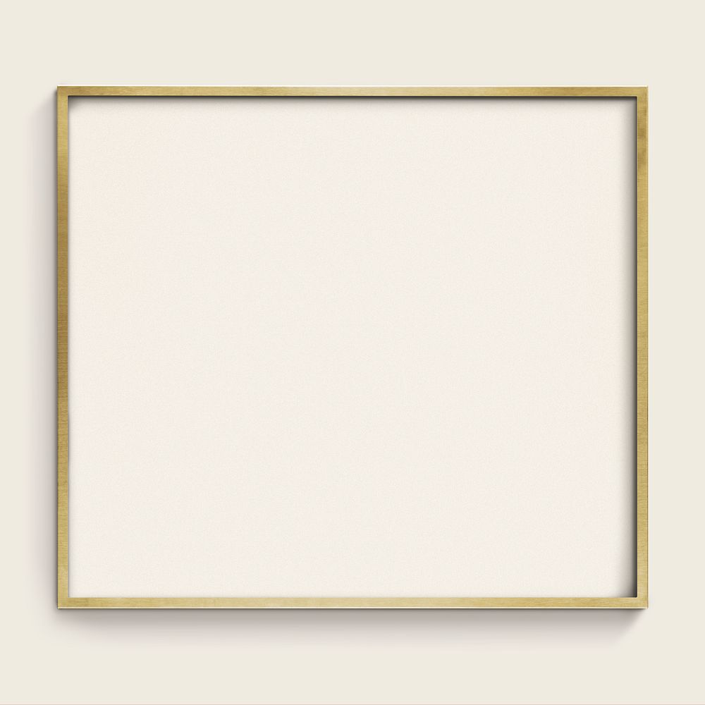 Gold square frame on beige | Free PSD Mockup - rawpixel