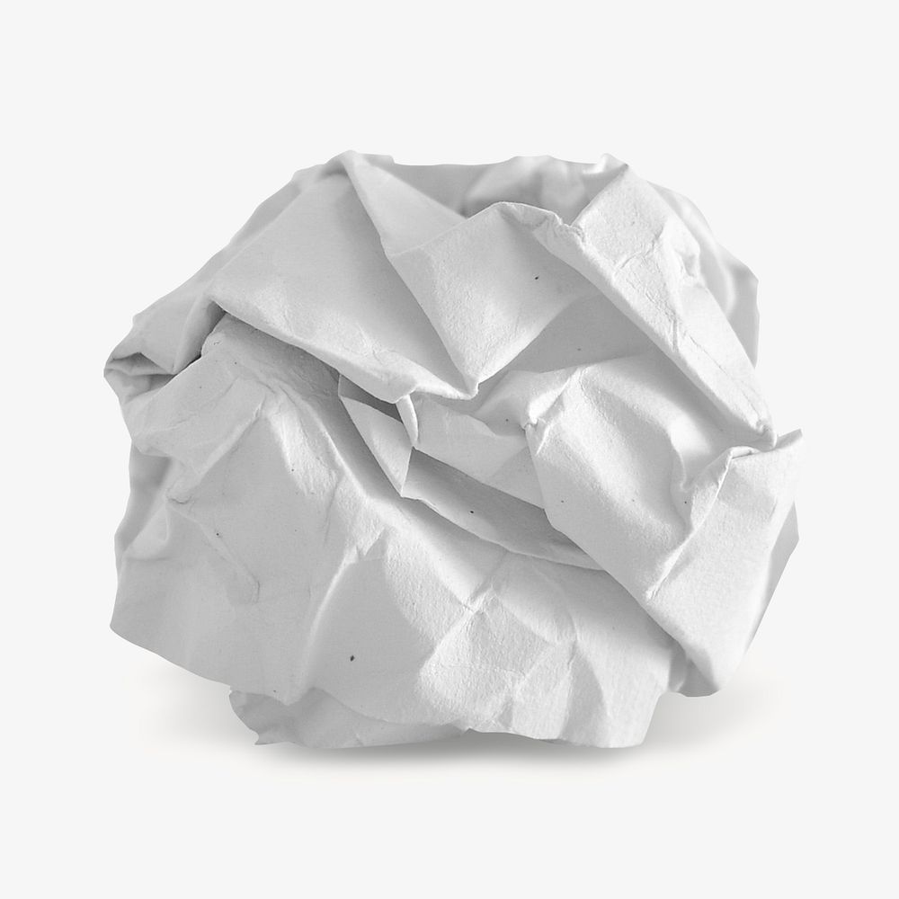 Crumpled paper ball isolated design