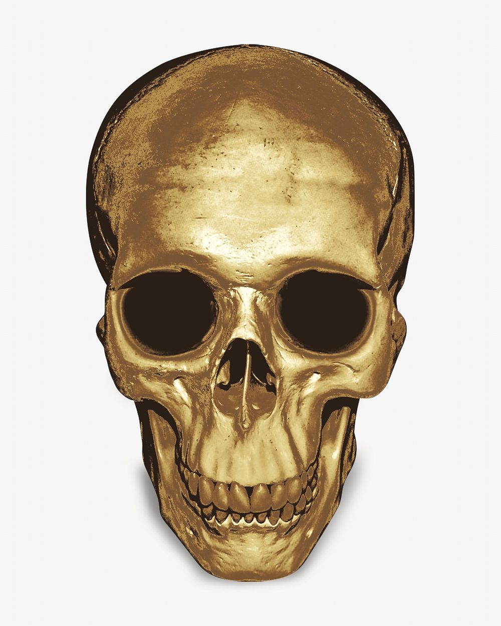 Gold skull collage element, isolated image