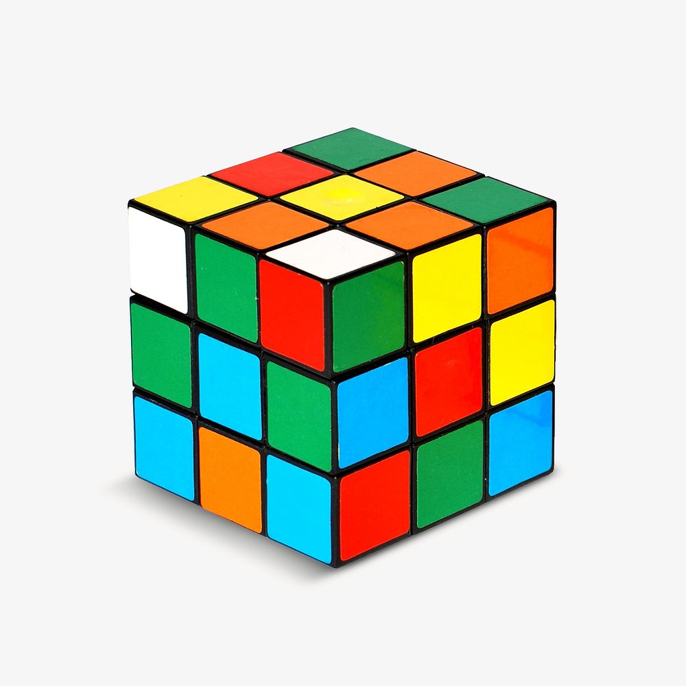 Puzzle cube toy isolated image