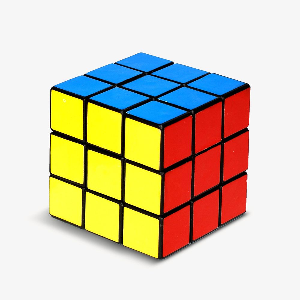 Puzzle cube toy isolated image