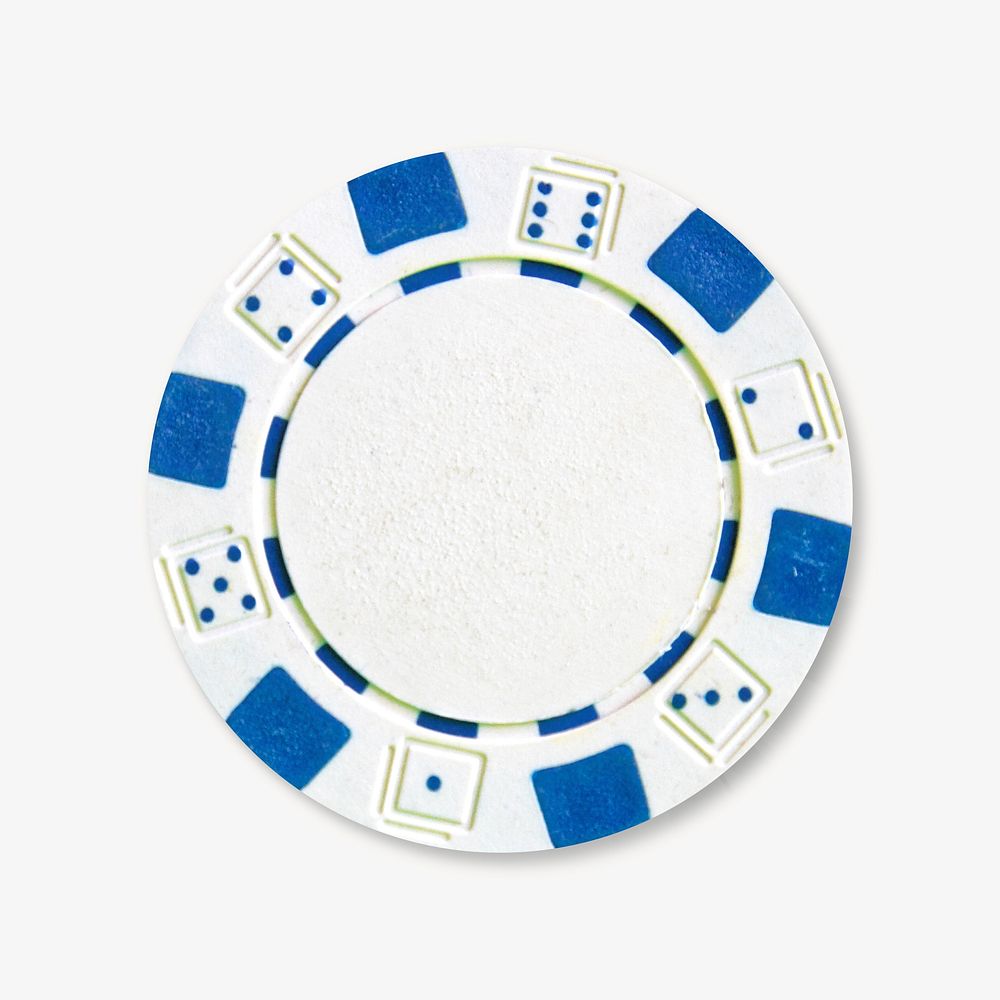Dice poker chip isolated design